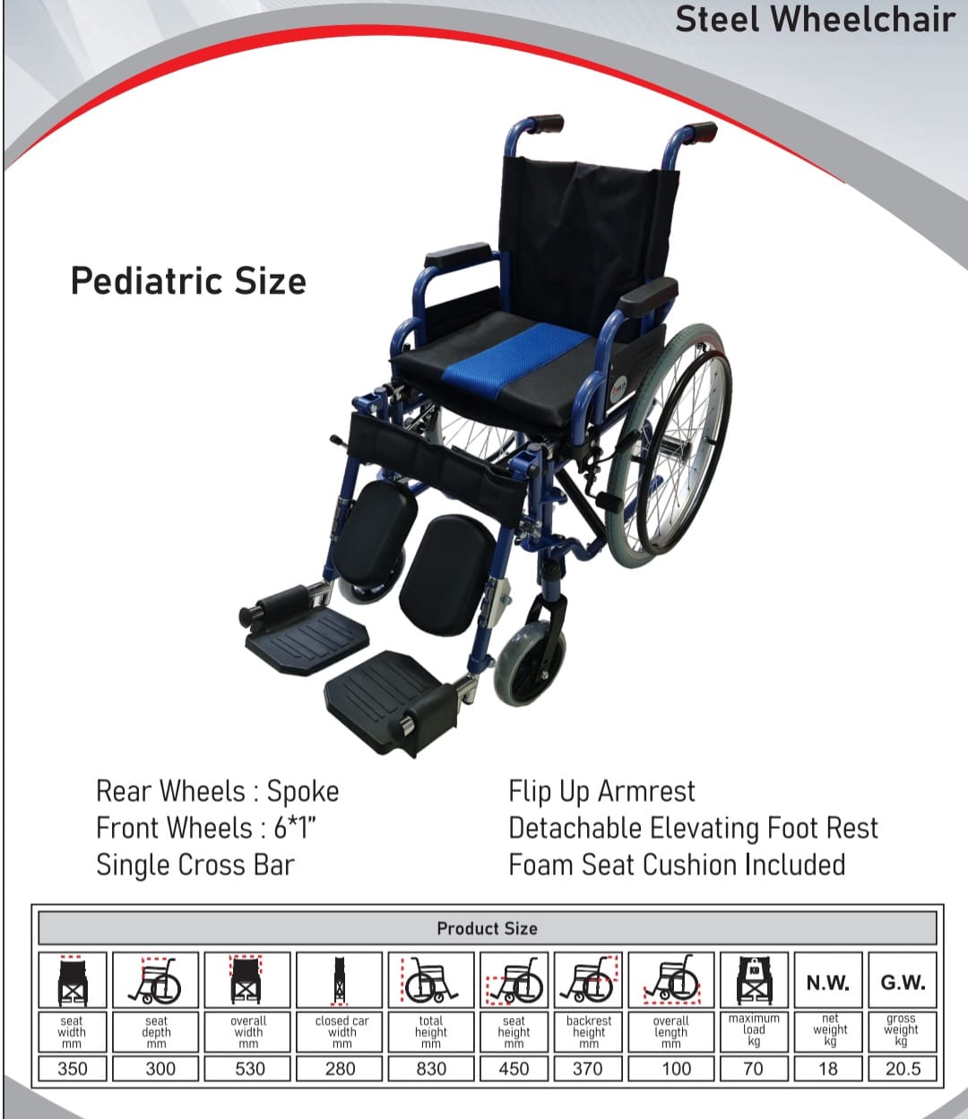 Wheel Chair with Foot Regulator