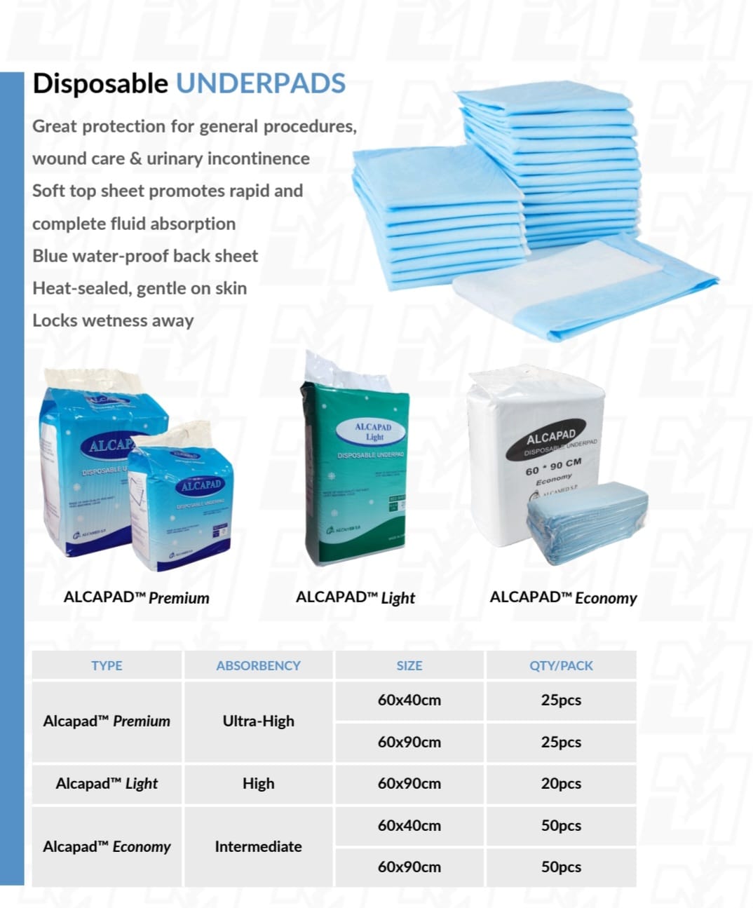 blue pad 60*90 ( 50 )