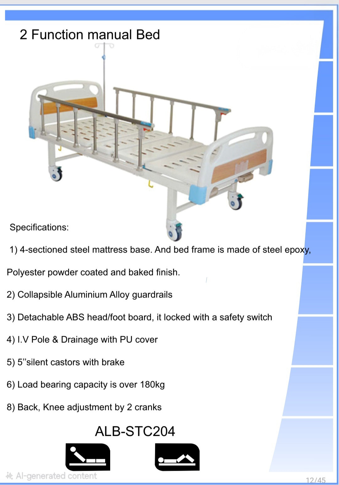 Manual Bed 3 ( free delivery )